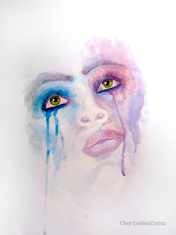 Cher Corbin - Barbados - Blue Tears-watercolour